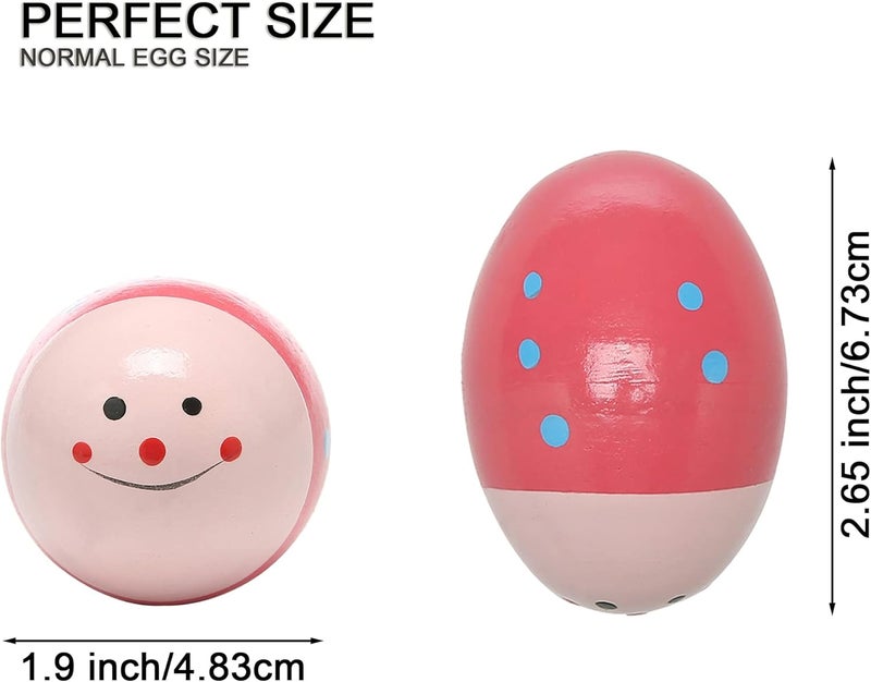 MGTECH 6Pcs Wooden Egg Shakers Hand Musical Maracas Percussion Instruments - Image 3